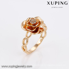 14937 Xuping Schmuck heißer Verkauf kreative schöne Rose geformt neuesten Fingerring von 18 Karat Gold Farbe